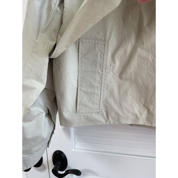 AE77 Trench Coat Cropped Utility Bone Khaki Women's Size XL, NWT - Picture 3 of 16